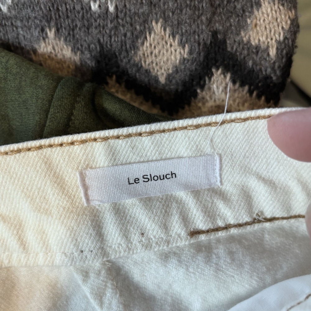 Frame Le Slouch Women's Ivory Cargo Jeans Size 28 - Picture 15 of 16